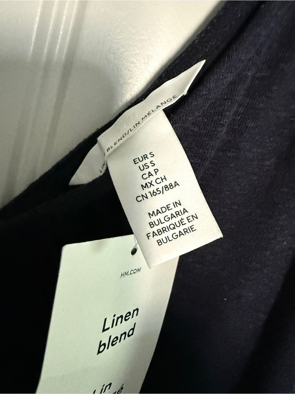 H&M Linen Blend Tank size Small Dark Navy - Picture 3 of 4